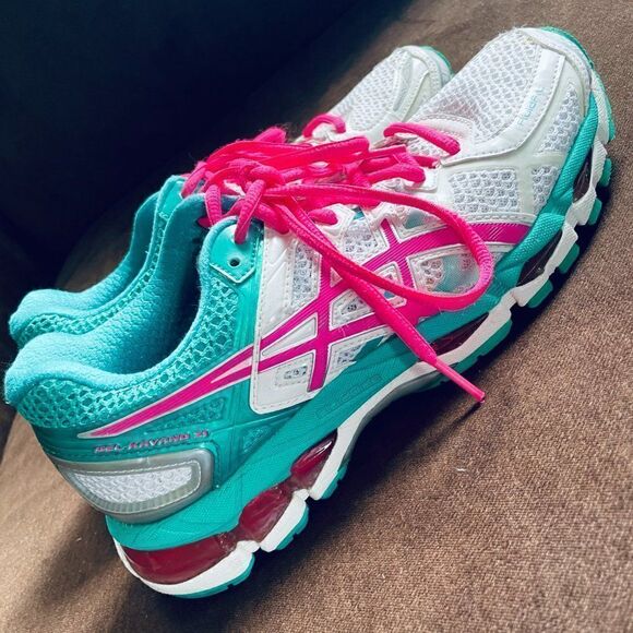 Mint condition ASICS GEL-Kayano 21 White Turquoise Pink 8 US 39.5 EUR running - Picture 12 of 15